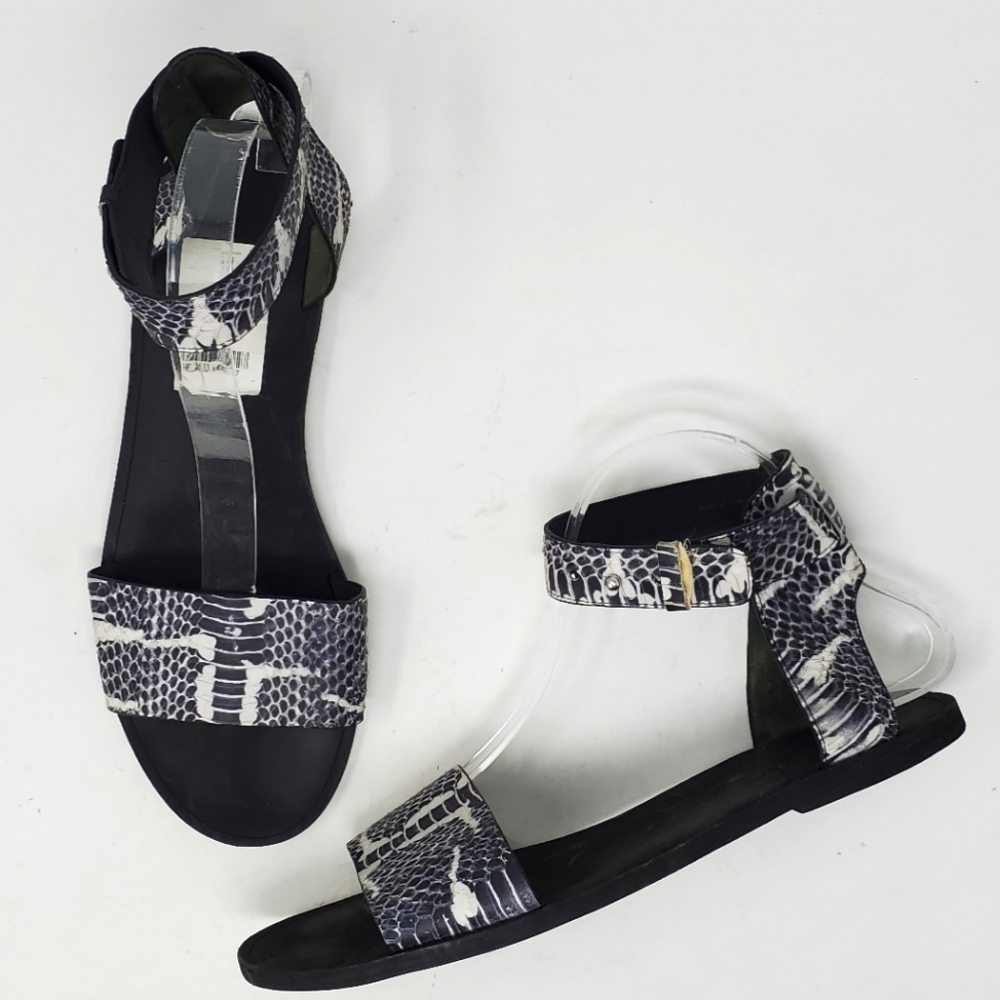 VINCE Sawyer Reptile Print Flat Sandals Size 9